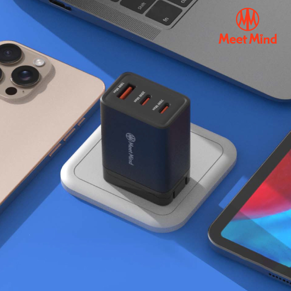Meet Mind 簡約系列 Simple 70W-GaN氮化鎵超快速充電器 (3孔2C1A)（其他規格）