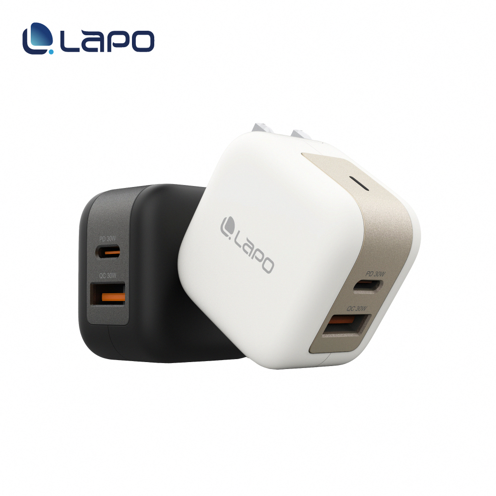 LAPO 30W 氮化鎵2口極速充電器