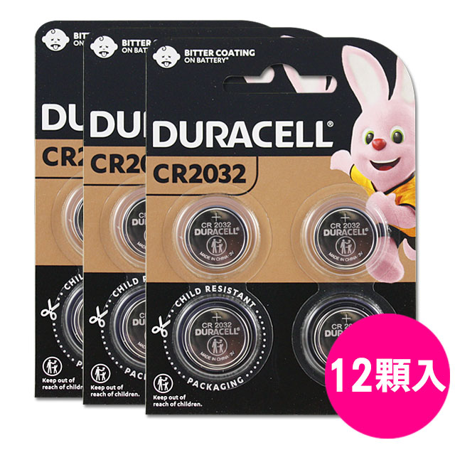 Duracell 金頂CR2032 3V鈕扣型電池(12入)