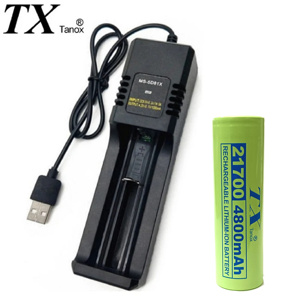 TX特林 4800mAh21700鋰充電池-1入+USB充電器(LI21700-1-USB)