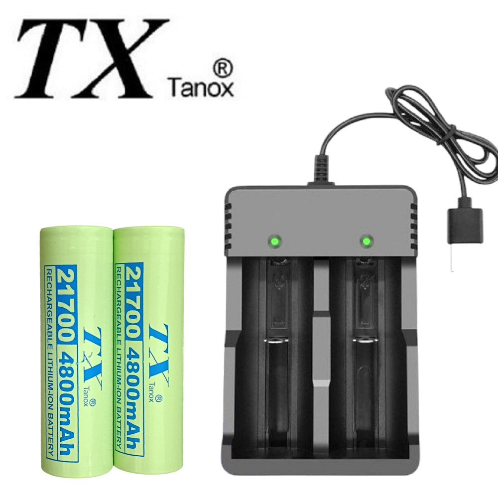 TX特林 4800mAh21700鋰充電池2入+USB雙槽充電器(LI21700-2-USB)