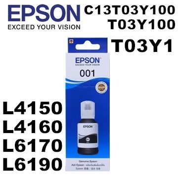 EPSON 001 / T03Y100 原廠盒裝墨水(黑)【適用】L4150/L4160/L6170/L6190