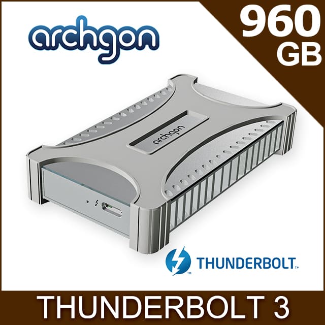 archgon 亞齊慷 X70 II 外接式固態硬碟960GB Thunderbolt 3 (鑽石銀)(MS-7216-TB3SV960)