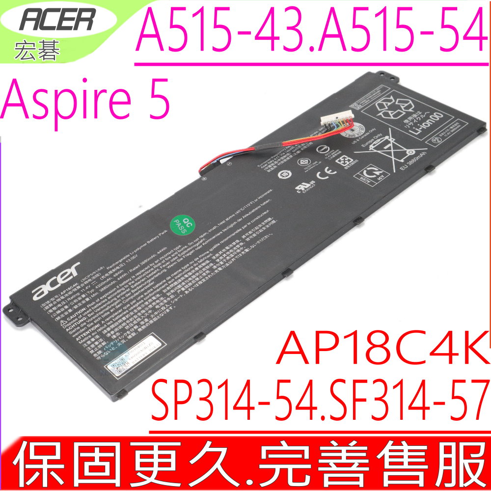 ASKC AP18C4K Laptop Batterij voor Acer Aspire 5 A515-43 A515-43-R9B1 A515-43-R057 A515-43G A515-43G-R05T A515-44 A515-44G A515-44G-R26L Spin 3 SP31 4-54N SP314-54N-54XS 11.4V 48Wh