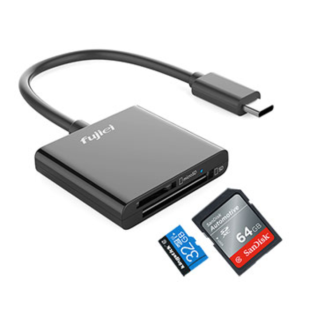 FUJIEI 富吉 手機筆電讀卡機 USB3.1 Type c 讀卡機 for SD.Micro SD (OTG)