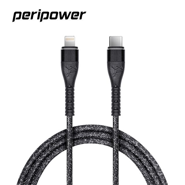 Peripower CD-03 精研編織系列 USB-C to Lightning 快充傳輸線-鐵礦黑 ( Type-C /100 cm)