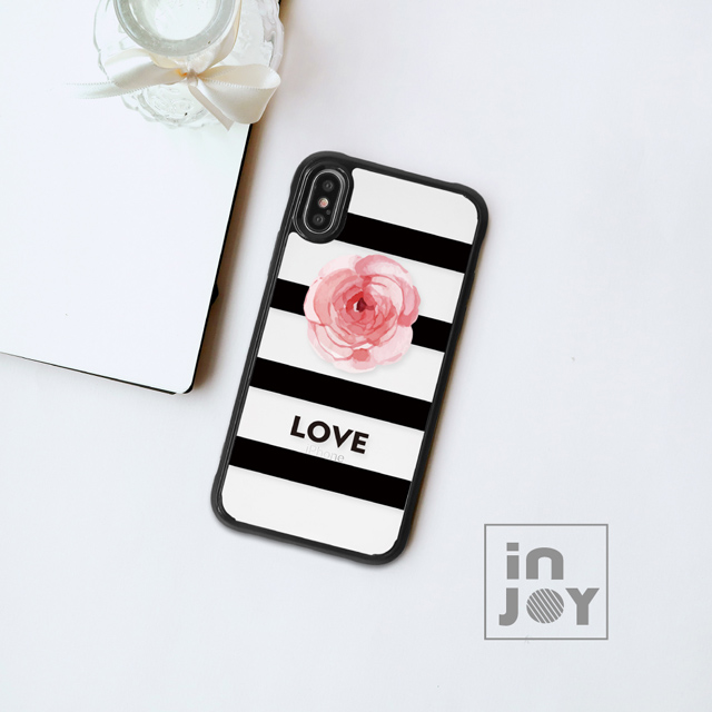 INJOY mall iPhone 7 / 8 Plus 幸福玫瑰小清新 耐撞擊邊框手機殼