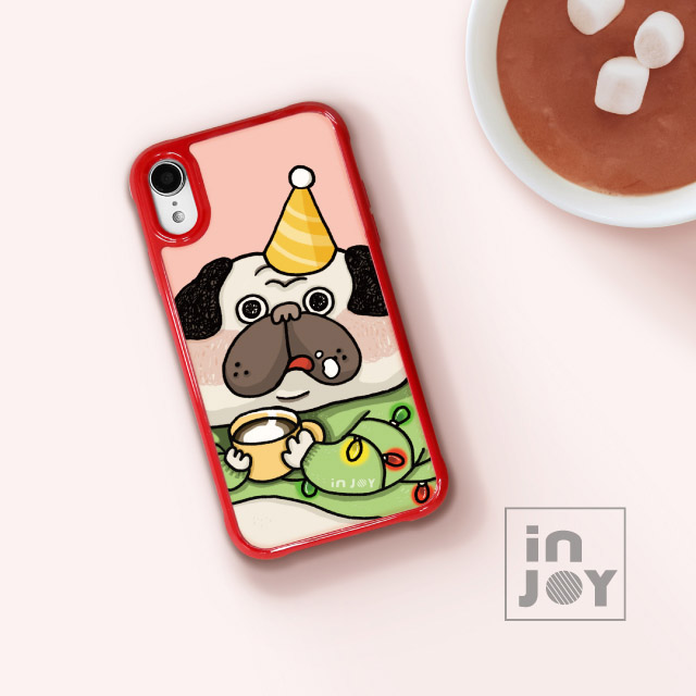 INJOY mall iPhone X / XS 噗噗愛喝熱可可 耐撞擊邊框手機殼