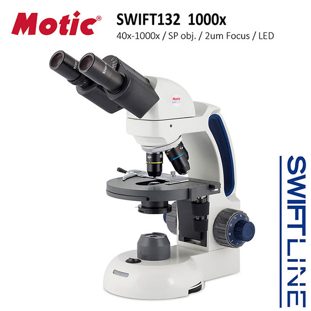 Motic 麥克奧迪 1000x 中型雙眼LED蓄電複式生物顯微鏡 Swift Line 速捷系列 Swift132
