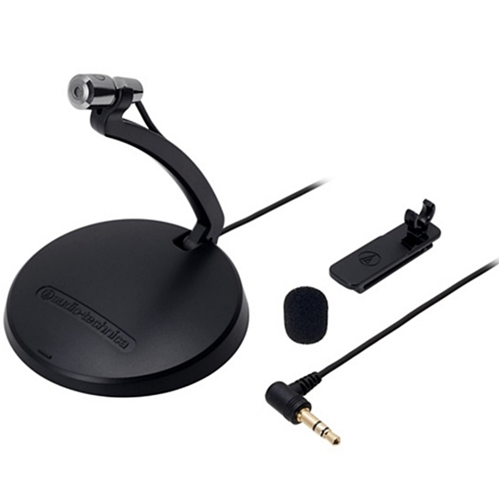 audio-technica 鐵三角 2用可調高度座+領帶夾麥克風AT9931PC全指向防風泡棉mic高感度電容式收音micphone錄音微音器