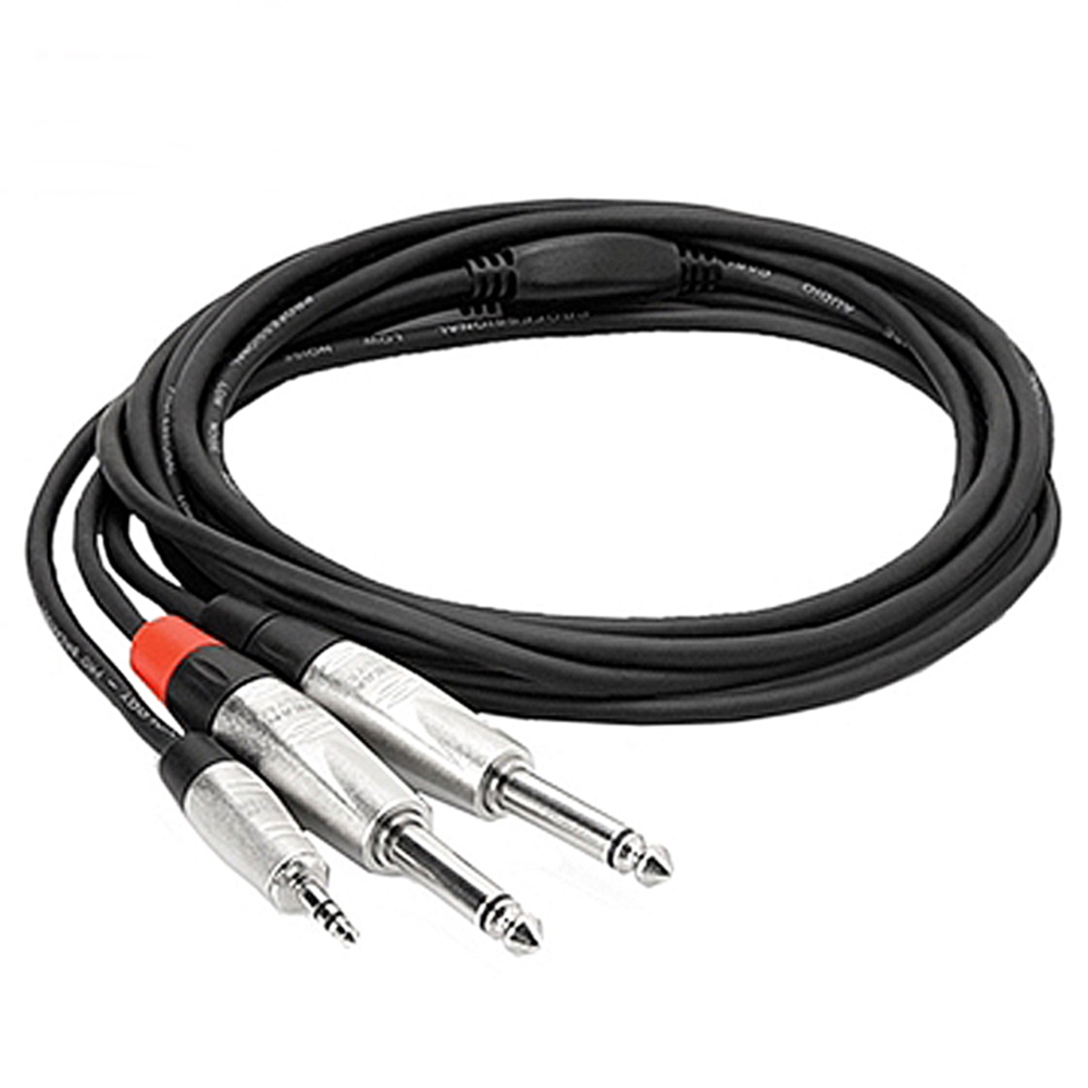 美國HOSA TECHNOLOGY 3.5MM(公)轉雙頭6.5MM(公) 端子音源轉接線HMP-010Y