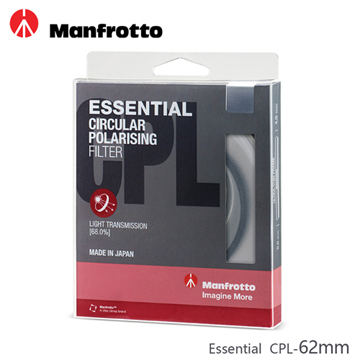 Manfrotto 曼富圖 62mm CPL鏡 Essential濾鏡系列