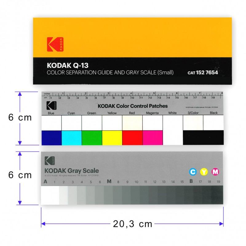 KODAK 柯達 專業校色卡/灰階卡2片套裝Q-13(色階卡(17個標準色)&灰階卡(20個階調)灰階卡校色板灰卡 適商業攝影