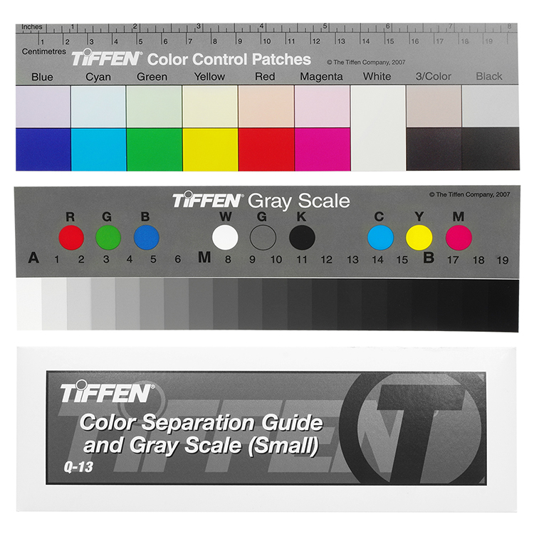 TIFFEN 天芬專業商業攝影校色卡Q-13校色板(2片裝;標準色卡數位典藏)色階卡灰階卡適商攝Color Guide Gray Scale