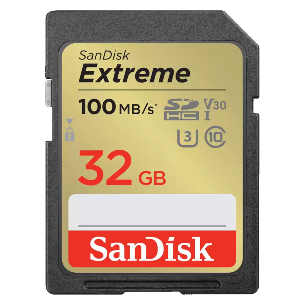SanDisk 晟碟 32GB SDHC Extreme UHS-I 100MB/s C10 U3 4K 記憶卡