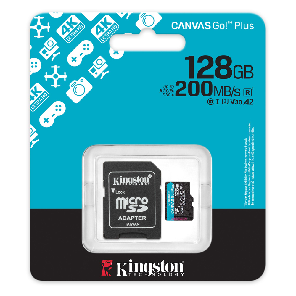 Kingston 金士頓 128GB 200MB/s U3 microSDXC UHS-I V30 A2 記憶卡 SDCG4/128GB (新版)