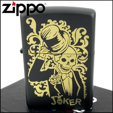 Zippo 美系~Joker-骷髏小丑圖案黑色烤漆打火機