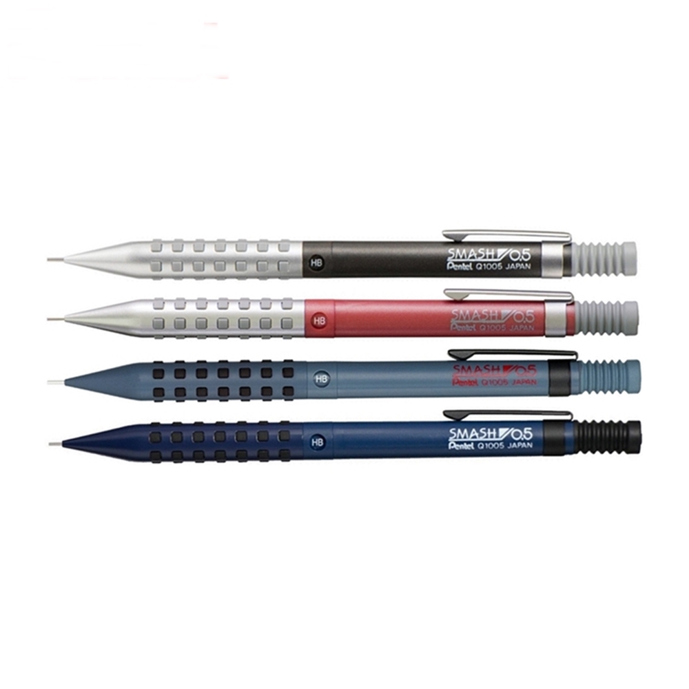 Pentel 飛龍 日本配色款SMASH製圖筆0.5mm自動鉛筆Q1005(砂磨霧面+橡膠粒減壓握把;黃銅製長出芯;筆芯硬度指示窗;蛇腹筆蓋)畫圖制圖筆