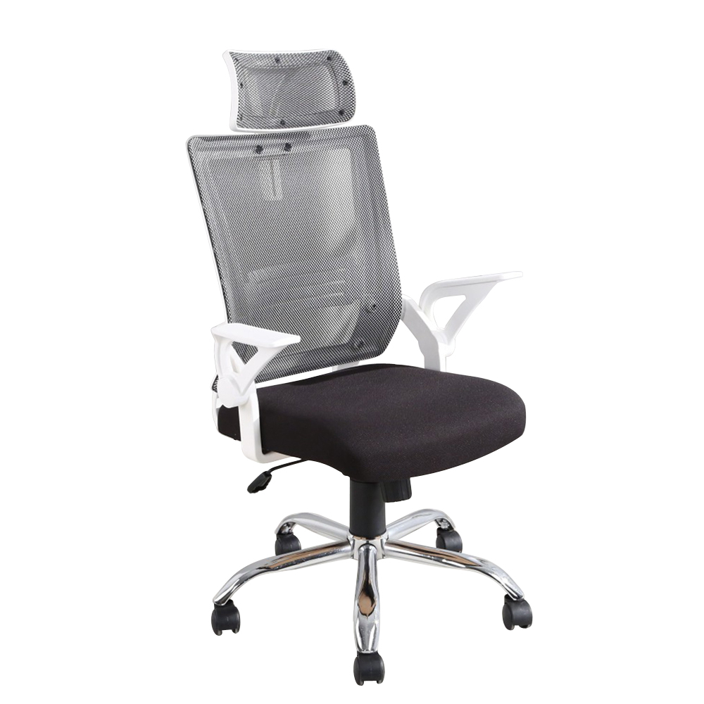 LOGIS 邏爵 黑白騎士透氣網護頸護腰電腦椅 辦公椅【UA12T】