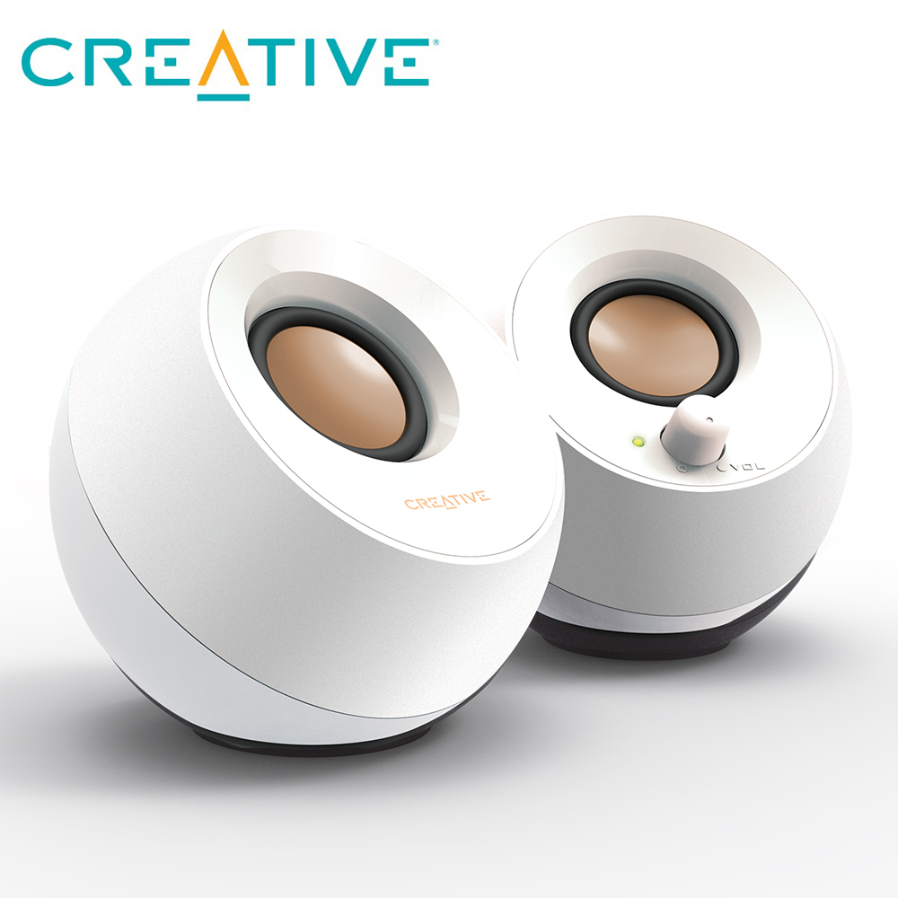 Creative Pebble USB 2.0 桌上型喇叭 白色