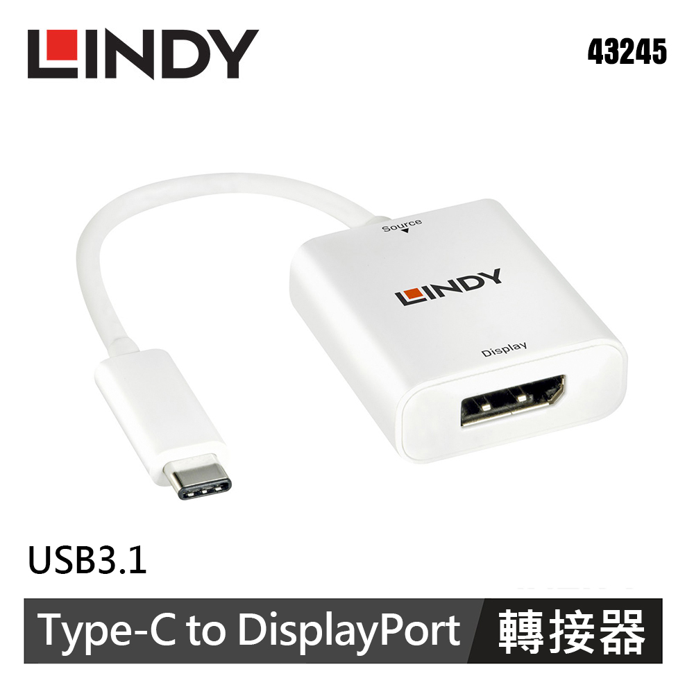 LINDY 林帝 主動式 TYPE-C 轉 DisplayPort 轉接器