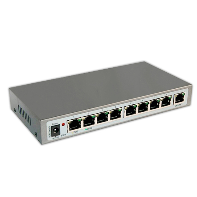 【帝網KingNet】 監視器周邊 工業型 POE電源集線器 8+1埠 9埠 IEEE 802.3af 乙太網路交換器 PoE Switch 網路供電換器 PoE電源供應器 9個10/100 Mbps 自適應RJ45端口