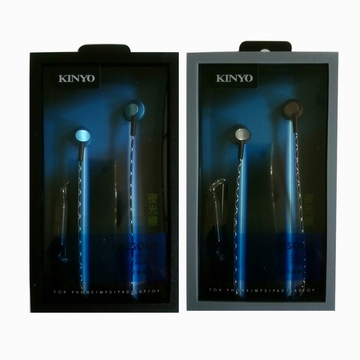 KINYO 手機用夜光入耳式耳麥IPEM-857(兩支裝)