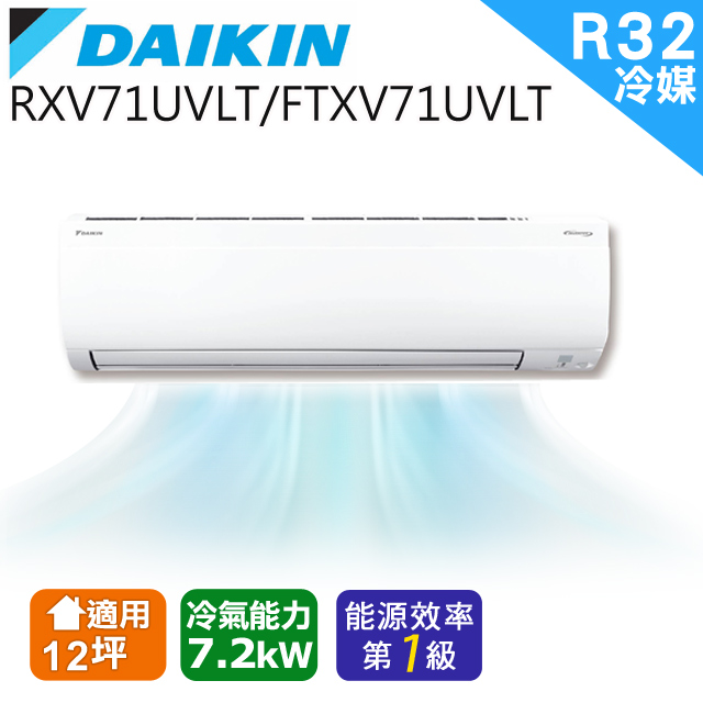 Daikin大金12坪大關u系列變頻冷暖冷氣rxv71uvlt Ftxv71uvlt Pchome 24h購物
