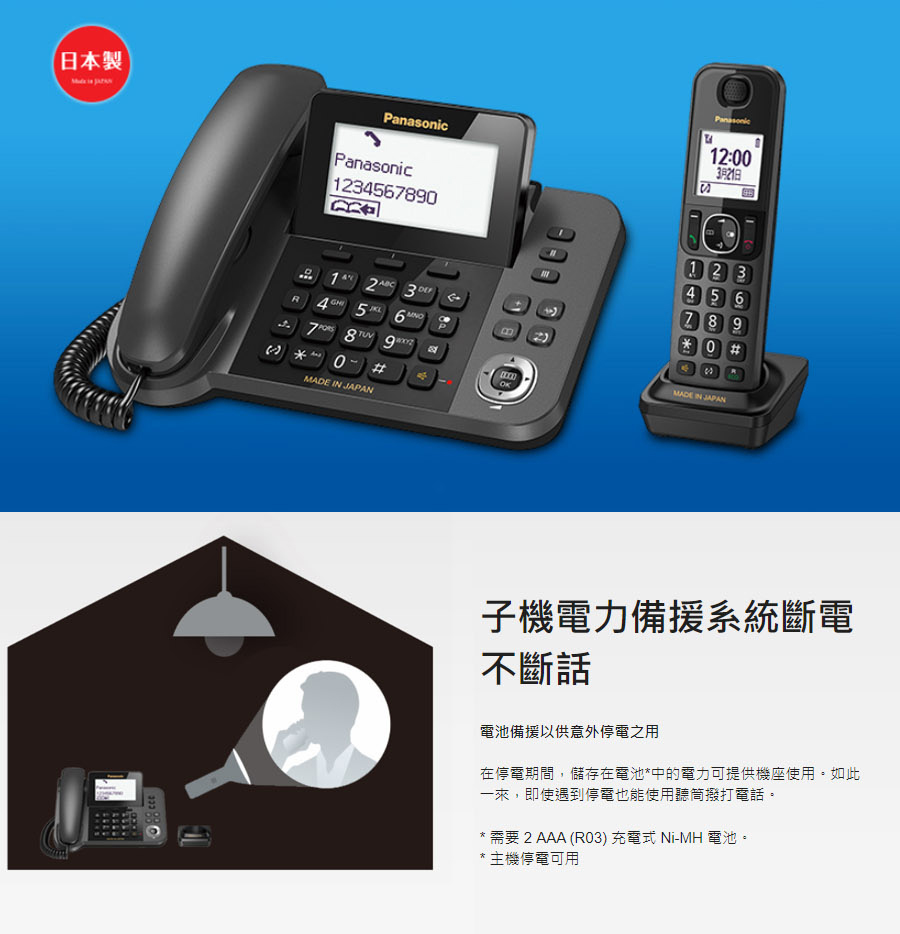 Panasonic國際牌DECT數位有線／無線電話機(KX-TGF310) - PChome 24h購物