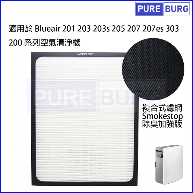 PUREBURG 【適用Blueair】201 203 205 270e Slim 280i 303 HEPA濾網