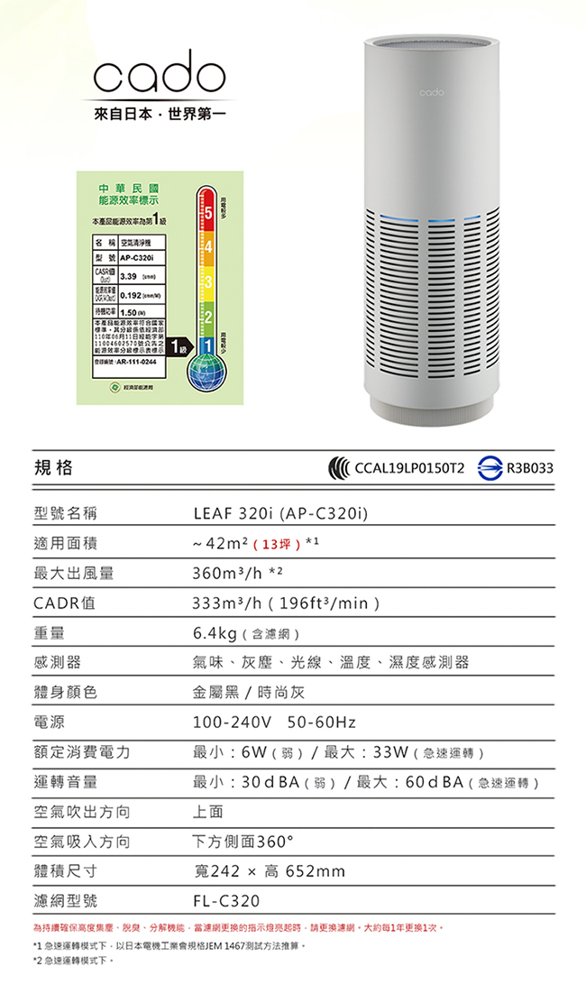 cado】 LEAF 320i (AP-C320i) 藍光觸媒空氣清淨機(公司貨) - PChome 