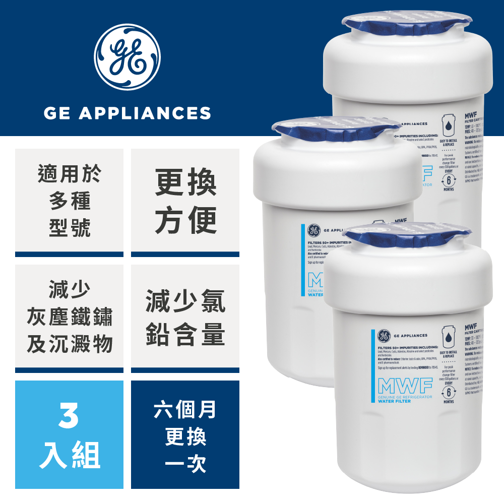 GE 奇異 冰箱內置濾心三支組