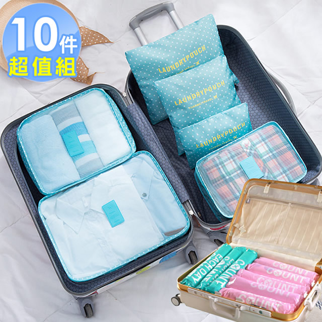 iRoom 優倍適 悠遊旅行10件組(天藍點點)