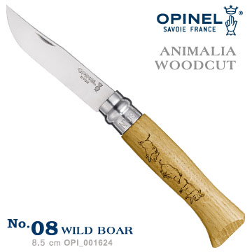 OPINEL ANIMALIA - WOODCUT 法國刀動物圖騰系列-野豬圖騰(No.08 #OPI_001624)