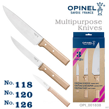 OPINEL The Multipurpose Knives 多用途刀系列 /三把不銹鋼餐刀組#OPI_001838