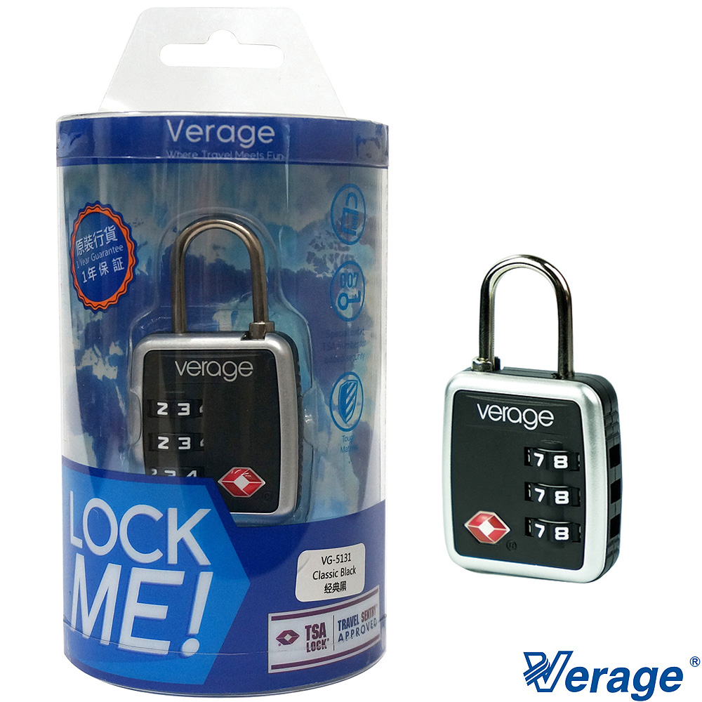 Verage 維麗杰 時尚系列TSA海關密碼鎖(黑)（其他規格）