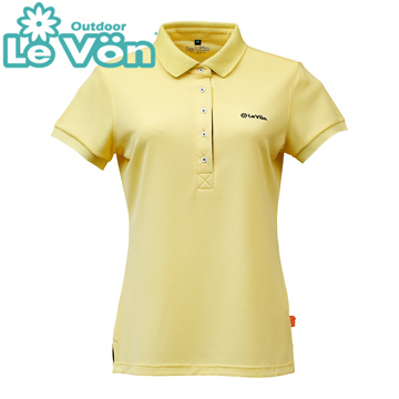 LeVon LV7429 - 女吸濕排汗UV短袖POLO衫 - 奶油黃《 MIT台灣製造 / 排汗快乾 / 抗紫外線 / 輕薄舒適 》