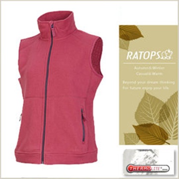 RATOPS 瑞多仕 - 女款 Thermolite 推毛防潑水背心.禦寒開襟背心_DH6126 漿果紅色 V1