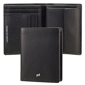 PORSCHE DESIGN 保時捷 French Classic 3.0 Billfold V9 black 小牛皮壓紋 / 9卡短夾皮夾