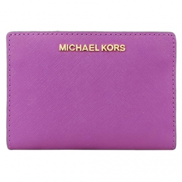 Michael Kors JET SET 防刮卡片零錢短夾-紫