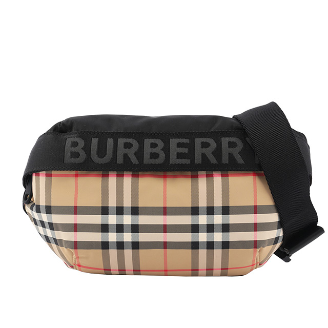 BURBERRY 巴寶莉 中型 Vintage 格紋及標誌性條紋腰包(典藏米色) 8026557 A7026