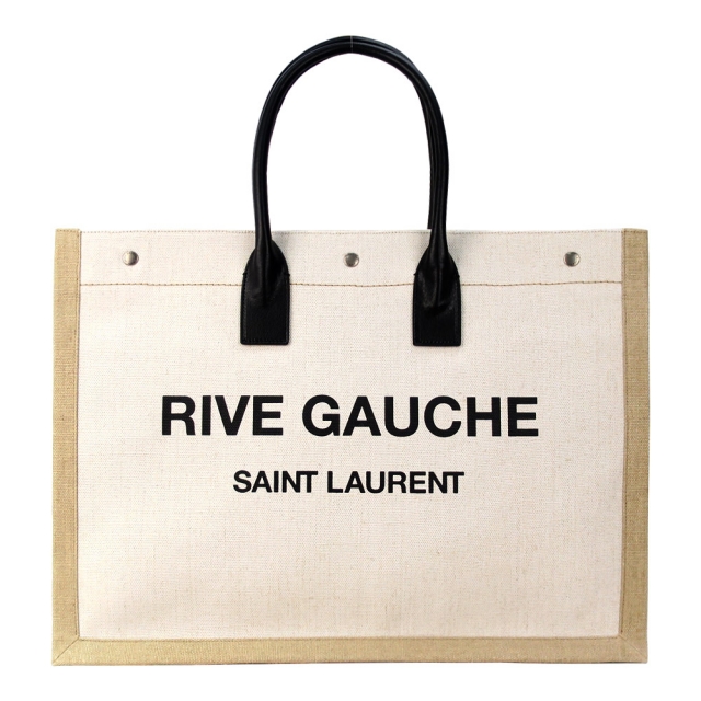 YSL 聖羅蘭 Rive Gauche 帆布大購物包(米白)