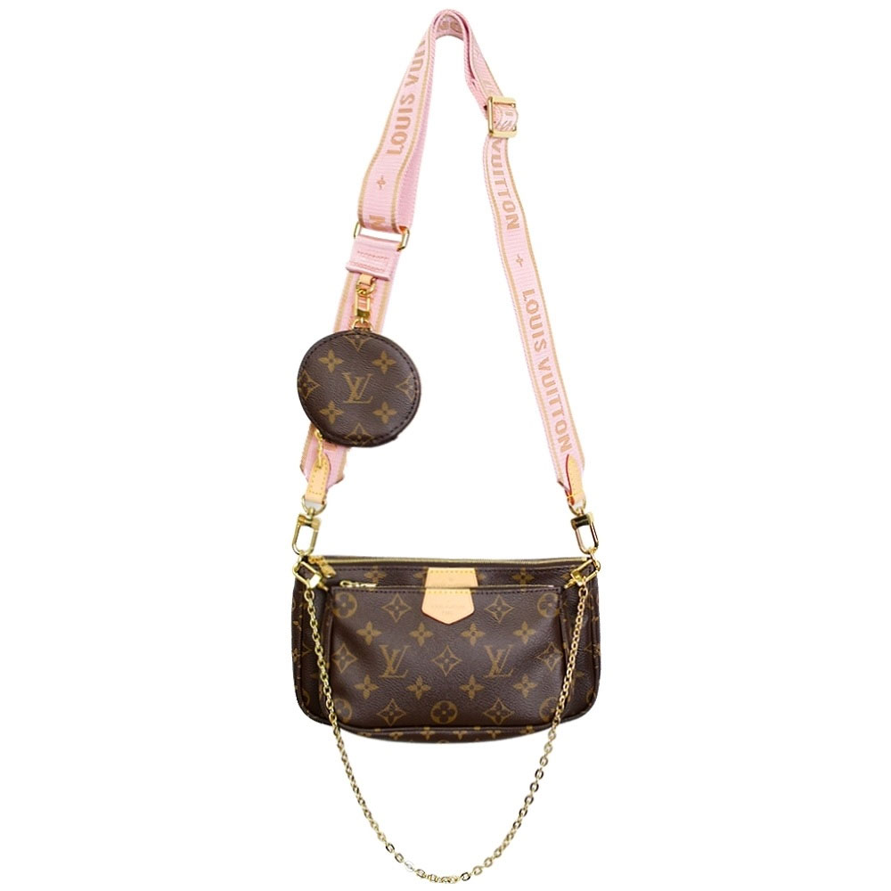 Louis Vuitton Multi Pochette Accessoires混合式斜背袋(粉棕