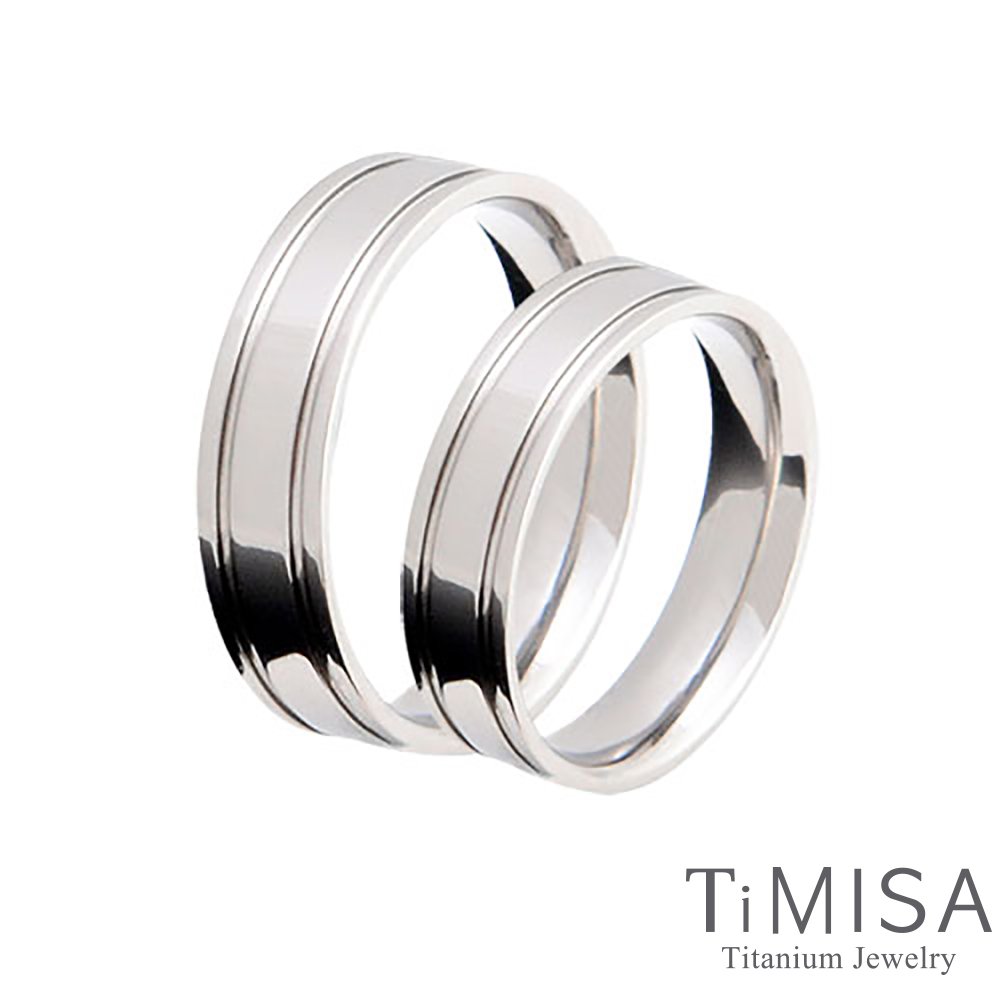 TiMISA 純鈦美學 《戀愛軌跡-寬+細》純鈦對戒