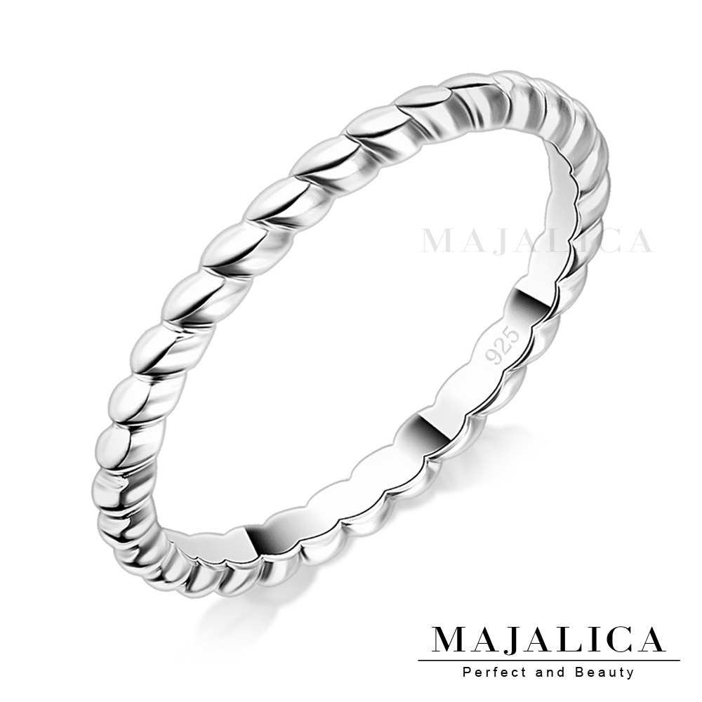 Majalica 925純銀 麻花戒尾戒 名媛淑女款 銀色款 單個價格 PR6001-1