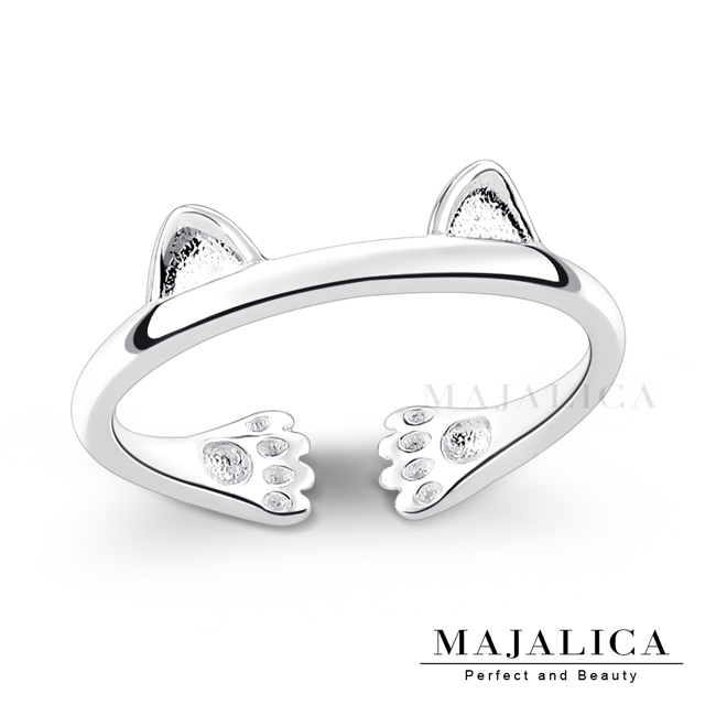 Majalica 925純銀戒指尾戒 貓的擁抱 甜美淑女款 防小人 單個價格 PR9026