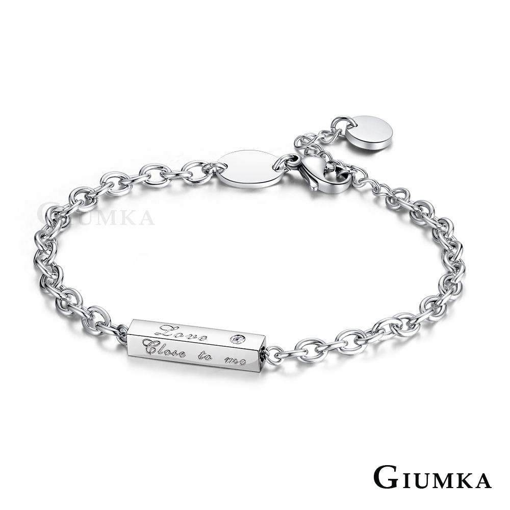 GIUMKA 手鍊情侶一字Love銀色