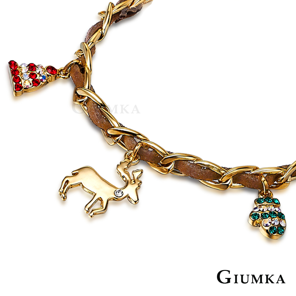 GIUMKA 手鍊金色聖誕樹麋鹿