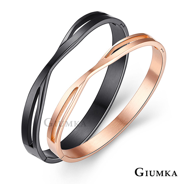 GIUMKA 情侶手環交織黑/玫情人節禮物