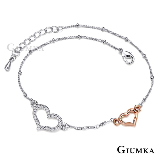 GIUMKA 心連心腳鍊 精鍍正白K 銀色款 甜美淑女款 單個價格 ML04019-2